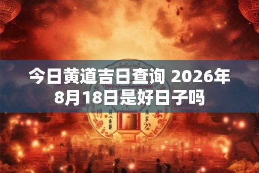 今日黄道吉日查询 2026年8月18日是好日子吗 今日黄道吉日查询 2026年8月18日是好日子吗