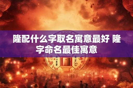 隆配什么字取名寓意最好 隆字命名最佳寓意