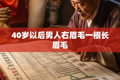 40岁以后男人右眉毛一根长眉毛