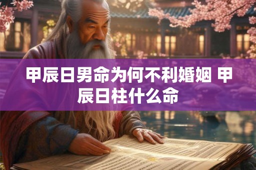 甲辰日男命为何不利婚姻 甲辰日柱什么命