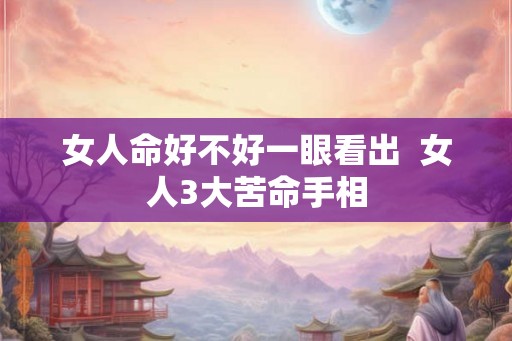 女人命好不好一眼看出  女人3大苦命手相