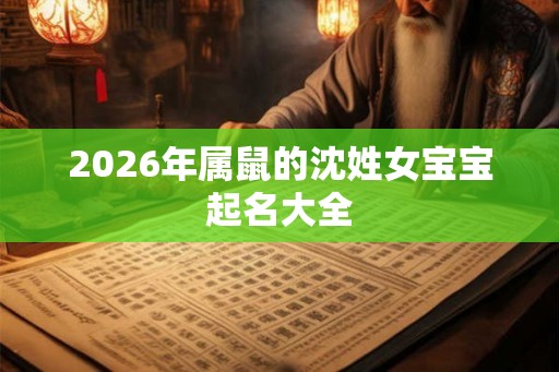 2026年属鼠的沈姓女宝宝起名大全