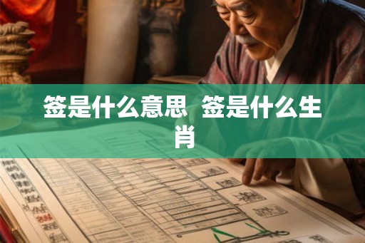 签是什么意思  签是什么生肖