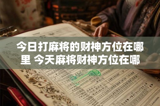 今日打麻将的财神方位在哪里 今天麻将财神方位在哪