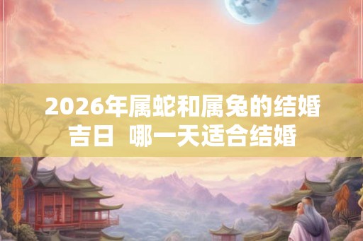 2026年属蛇和属兔的结婚吉日  哪一天适合结婚