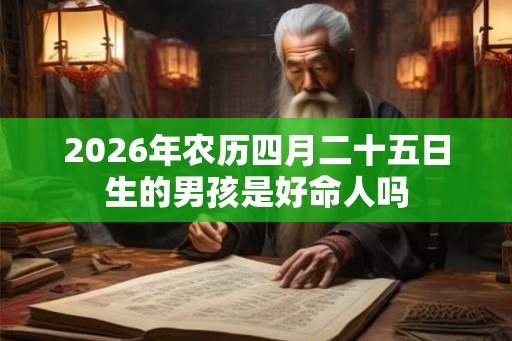 2026年农历四月二十五日生的男孩是好命人吗