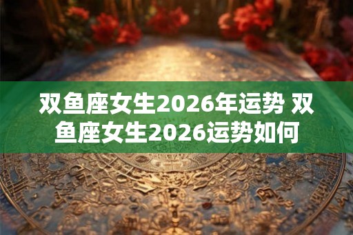 双鱼座女生2026年运势 双鱼座女生2026运势如何