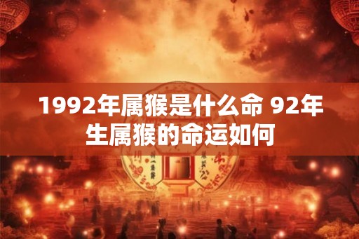 1992年属猴是什么命 92年生属猴的命运如何 1992年属猴是什么命 92年生属猴的命运如何