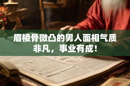眉棱骨微凸的男人面相气质非凡，事业有成！