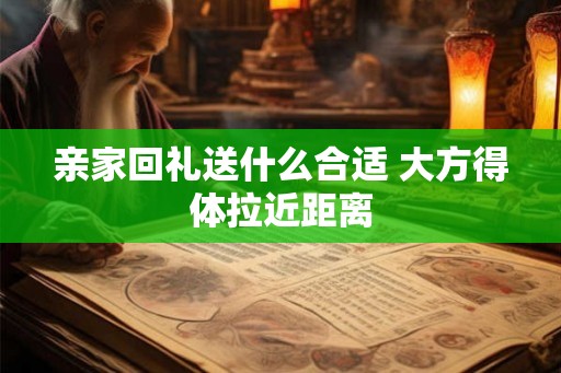 亲家回礼送什么合适 大方得体拉近距离