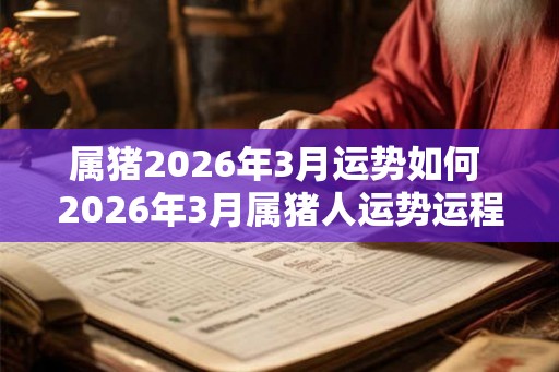 属猪2026年3月运势如何 2026年3月属猪人运势运程详解 属猪2026年3月运势如何 2026年3月属猪人运势运程详解