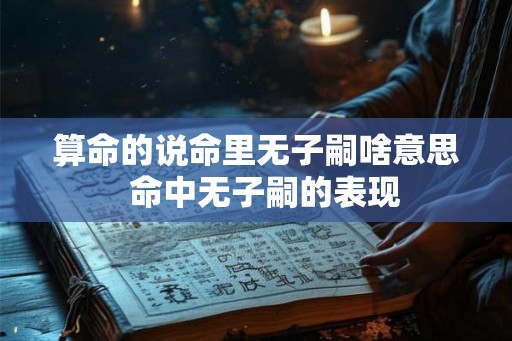 算命的说命里无子嗣啥意思  命中无子嗣的表现