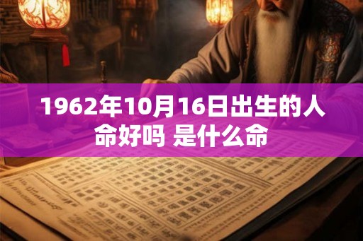 1962年10月16日出生的人命好吗 是什么命