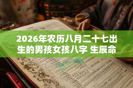 2026年农历八月二十七出生的男孩女孩八字 生辰命理五行取名 2026年农历八月二十七出生的男孩女孩八字 生辰命理五行取名