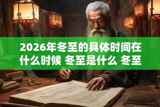 2026年冬至的具体时间在什么时候 冬至是什么 冬至是数九第一天吗