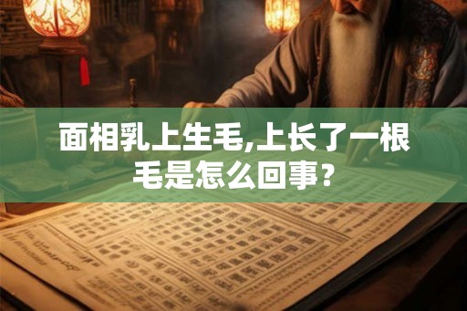 面相乳上生毛,上长了一根毛是怎么回事？
