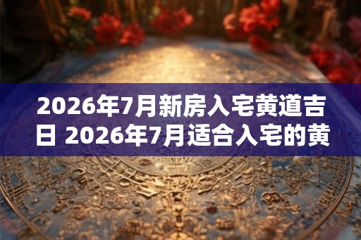 2026年7月新房入宅黄道吉日 2026年7月适合入宅的黄道吉日是哪天