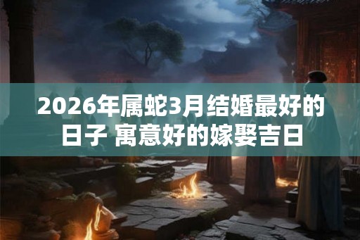 2026年属蛇3月结婚最好的日子 寓意好的嫁娶吉日