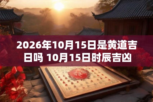 2026年10月15日是黄道吉日吗 10月15日时辰吉凶