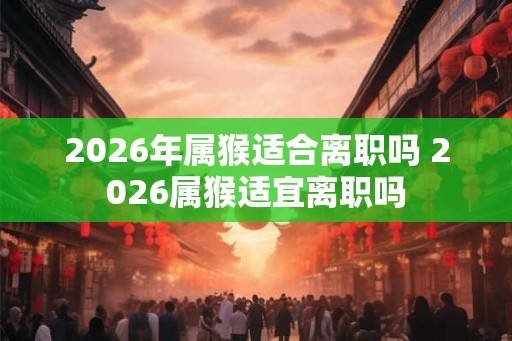 2026年属猴适合离职吗 2026属猴适宜离职吗