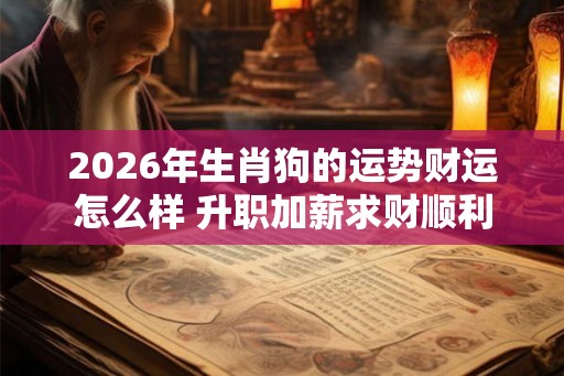 2026年生肖狗的运势财运怎么样 升职加薪求财顺利