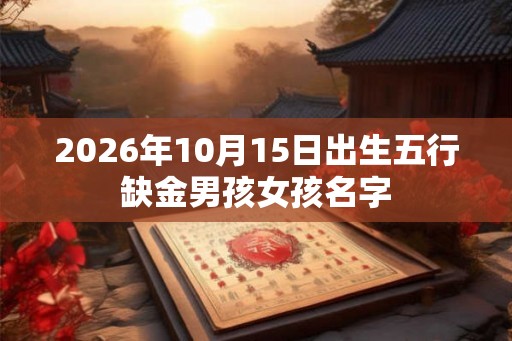 2026年10月15日出生五行缺金男孩女孩名字