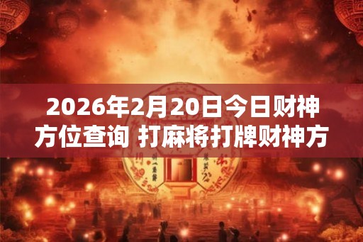 2026年2月20日今日财神方位查询 打麻将打牌财神方位