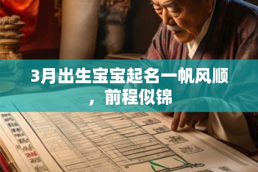 3月出生宝宝起名一帆风顺,前程似锦 3月出生宝宝起名一帆风顺,前程似锦