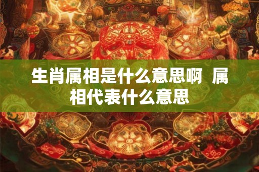 生肖属相是什么意思啊  属相代表什么意思
