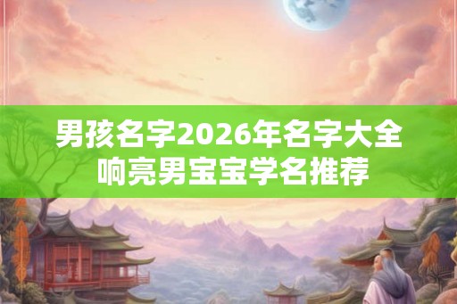 男孩名字2026年名字大全 响亮男宝宝学名推荐