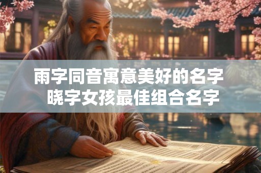 雨字同音寓意美好的名字  晓字女孩最佳组合名字