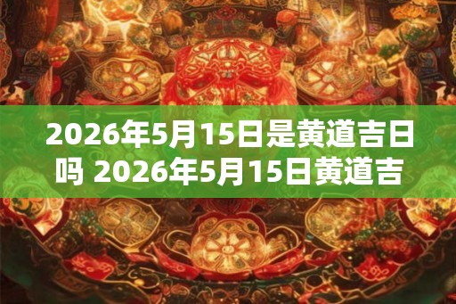 2026年5月15日是黄道吉日吗 2026年5月15日黄道吉日吗