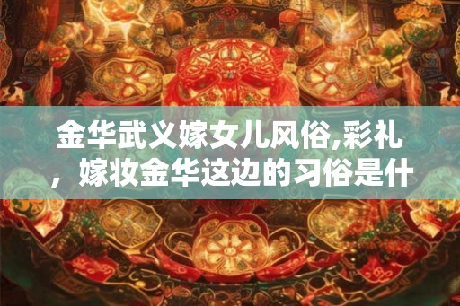 金华武义嫁女儿风俗,彩礼,嫁妆金华这边的习俗是什么样的 金华武义嫁女儿风俗,彩礼,嫁妆金华这边的习俗是什么样的