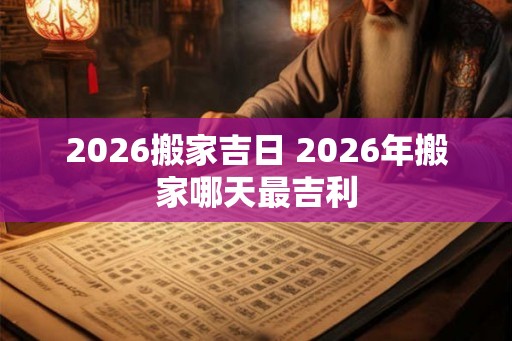 2026搬家吉日 2026年搬家哪天最吉利