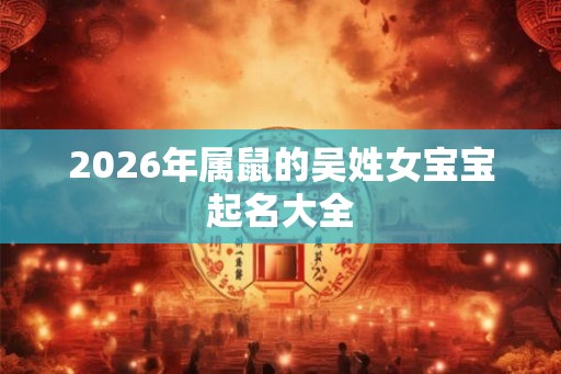 2026年属鼠的吴姓女宝宝起名大全