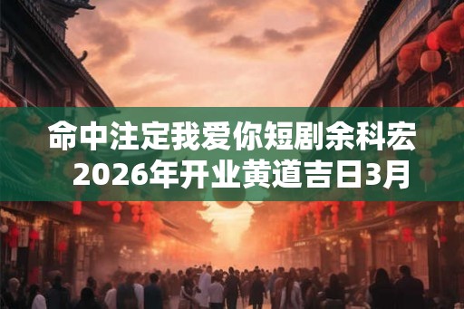 命中注定我爱你短剧余科宏  2026年开业黄道吉日3月吉时查询