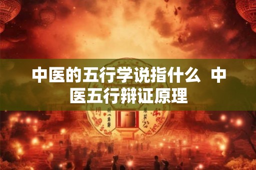 中医的五行学说指什么  中医五行辩证原理