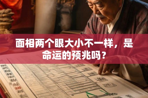 面相两个眼大小不一样，是命运的预兆吗？