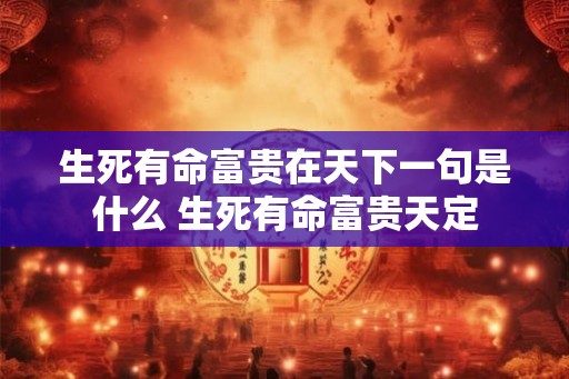 生死有命富贵在天下一句是什么 生死有命富贵天定