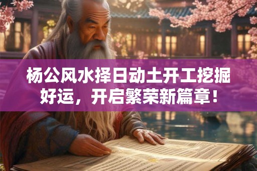 杨公风水择日动土开工挖掘好运,开启繁荣新篇章! 杨公风水择日动土开工挖掘好运,开启繁荣新篇章!