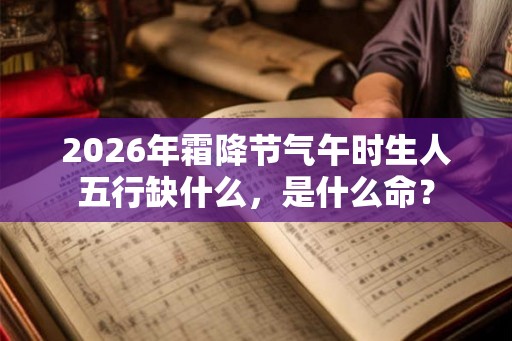 2026年霜降节气午时生人五行缺什么，是什么命？