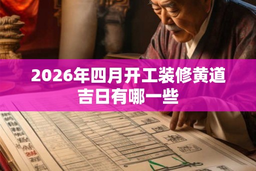 2026年四月开工装修黄道吉日有哪一些
