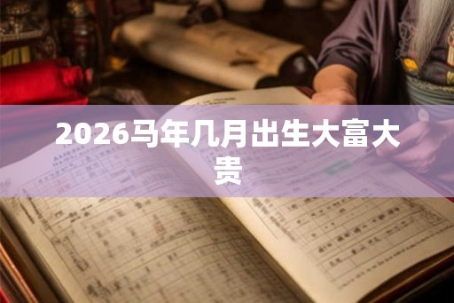 2026马年几月出生大富大贵