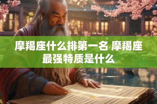 摩羯座什么排第一名 摩羯座最强特质是什么