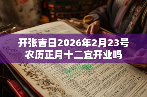 开张吉日2026年2月23号农历正月十二宜开业吗 开张吉日2026年2月23号农历正月十二宜开业吗