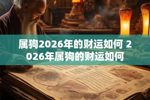 属狗2026年的财运如何 2026年属狗的财运如何