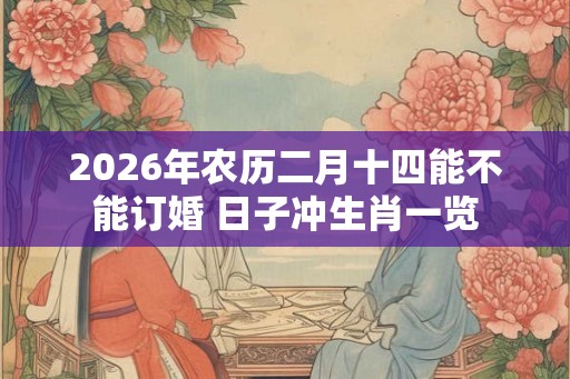 2026年农历二月十四能不能订婚 日子冲生肖一览