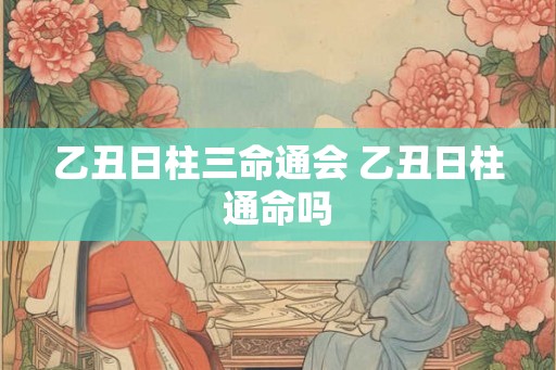 乙丑日柱三命通会 乙丑日柱通命吗