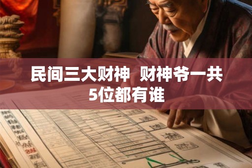 民间三大财神  财神爷一共5位都有谁