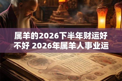 属羊的2026下半年财运好不好 2026年属羊人事业运势详解